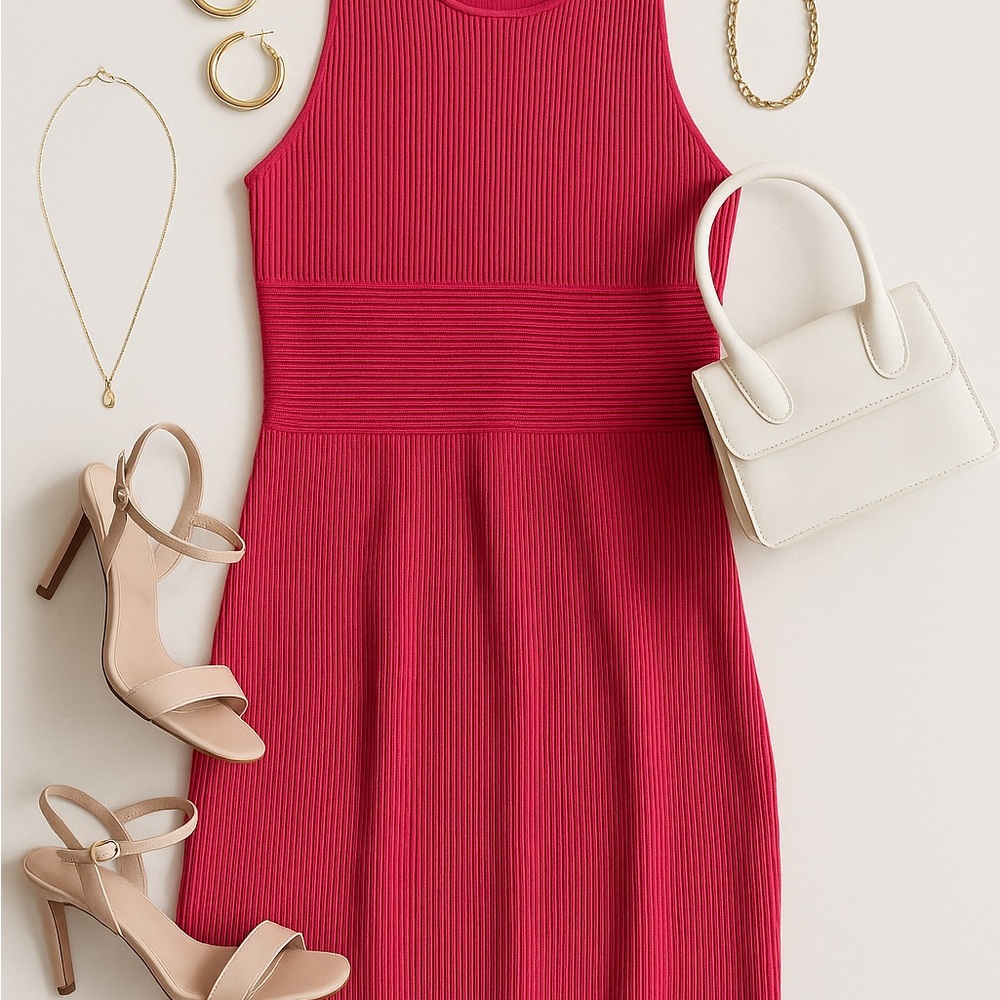 House of Harlow 1960 Vibrant Pink Midi Dress